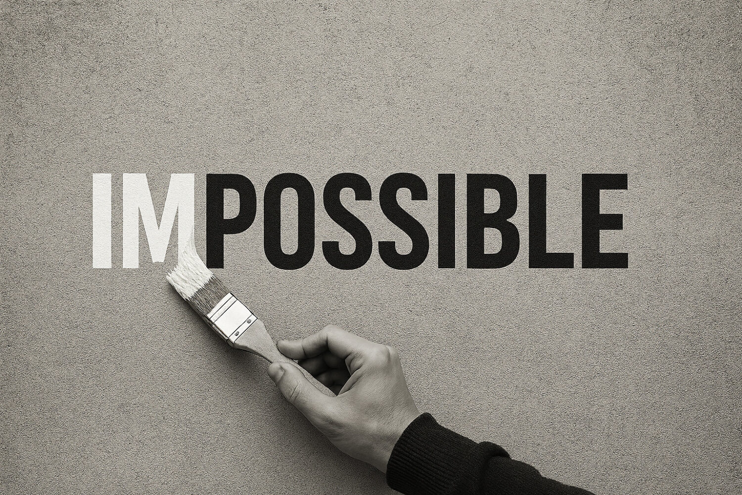 Impossible Schriftzug mit Farbe auf Wand